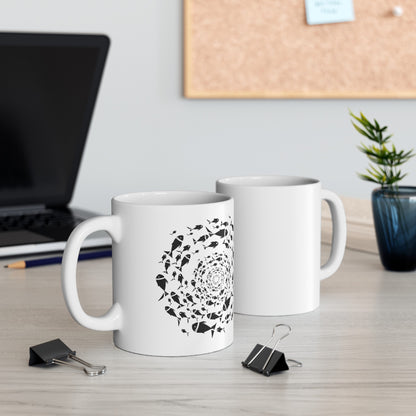 Swarm of Fish Mug – Unique Fishing-Themed Ceramic Mug from Bolt Art