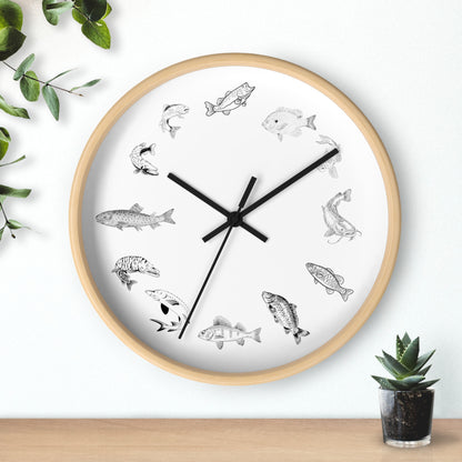 Freshwater Fish Wall Clock - Fishing Gifts for Dad, Gifts for Fishermen