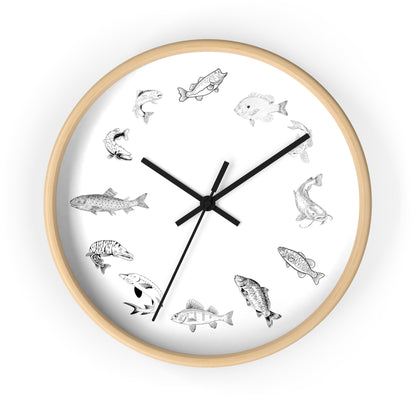 Freshwater Fish Wall Clock - Fishing Gifts for Dad, Gifts for Fishermen