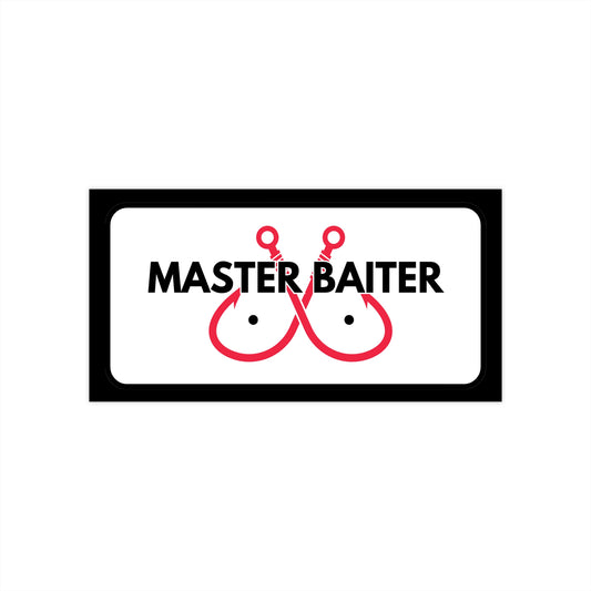 Master Baiter Car Bumper Sticker – Funny Fishing Prank Gift