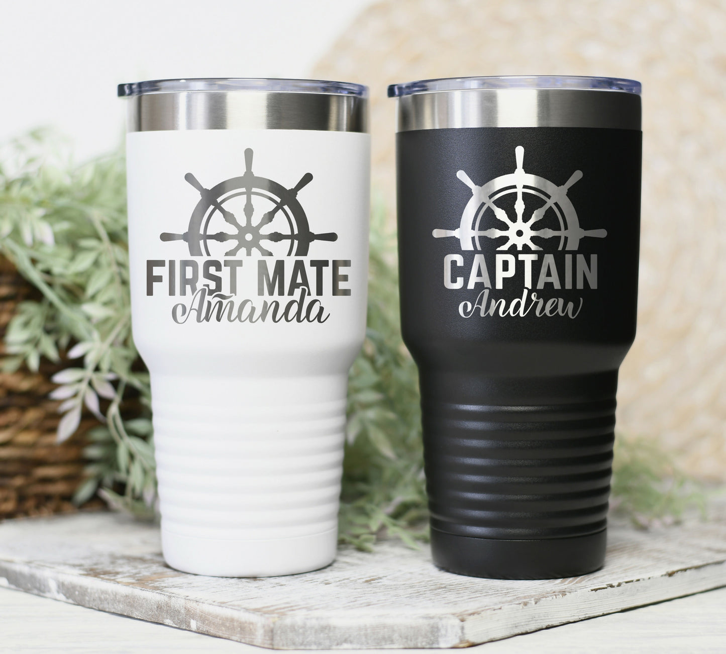 Personalized Captain First Mate 30oz tumbler Boating gifts