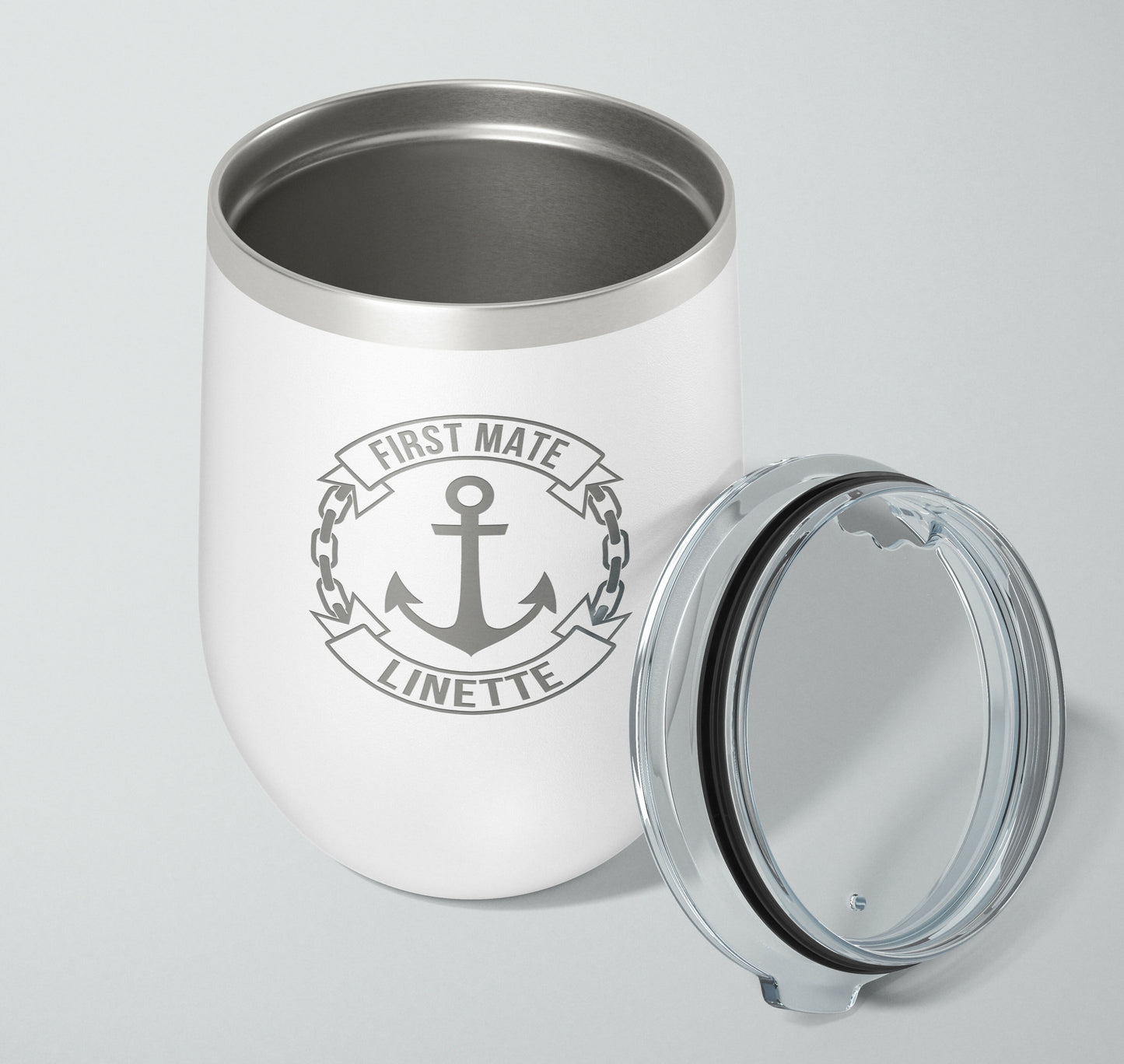 Personalized Boat Captain Wine Tumbler 12oz