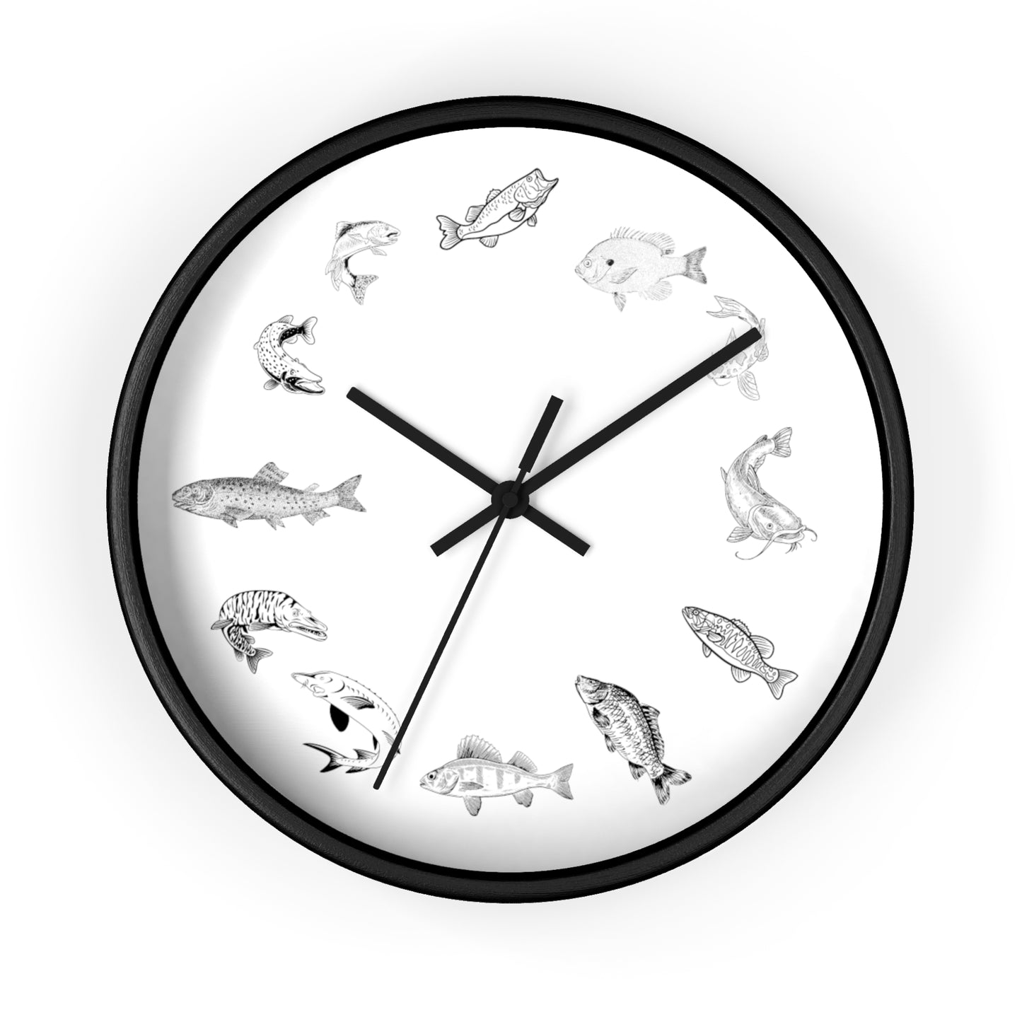 Freshwater Fish Wall Clock - Fishing Gifts for Dad, Gifts for Fishermen