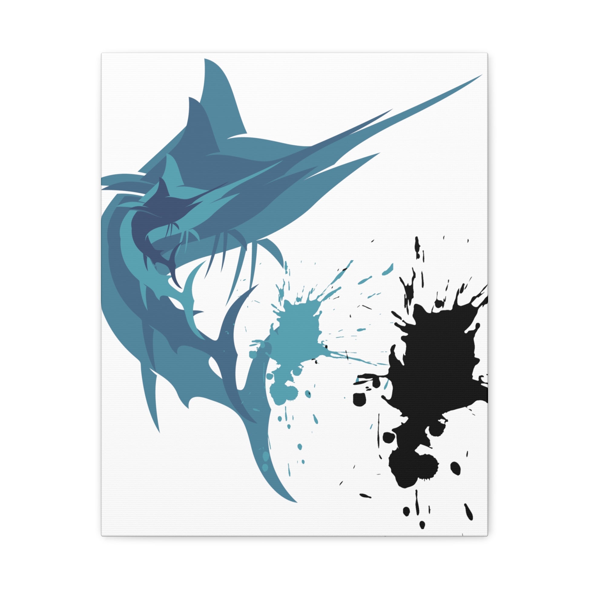 Marlin abstract painting front side rectangular size