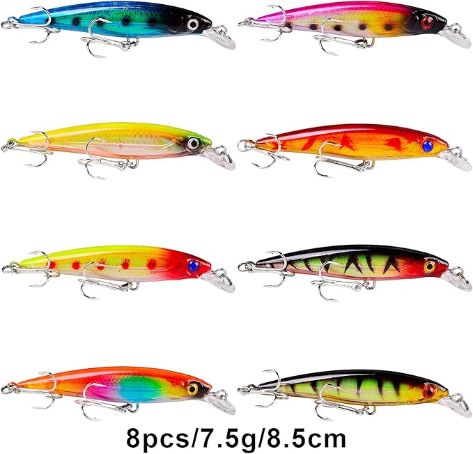 Bass Fishing Lures Kit Set Topwater Hard Baits Minnow Crankbait Pencil VIB Swimbait for Bass Pike Fit Saltwater and Freshwater