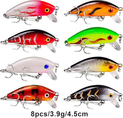 Bass Fishing Lures Kit Set Topwater Hard Baits Minnow Crankbait Pencil VIB Swimbait for Bass Pike Fit Saltwater and Freshwater