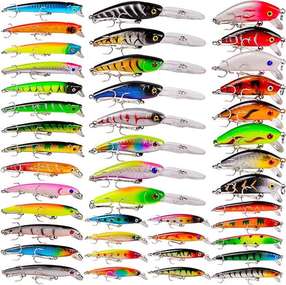 Bass Fishing Lures Kit Set Topwater Hard Baits Minnow Crankbait Pencil VIB Swimbait for Bass Pike Fit Saltwater and Freshwater