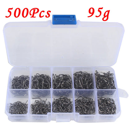 500pc Freshwater Fishing Hooks Set