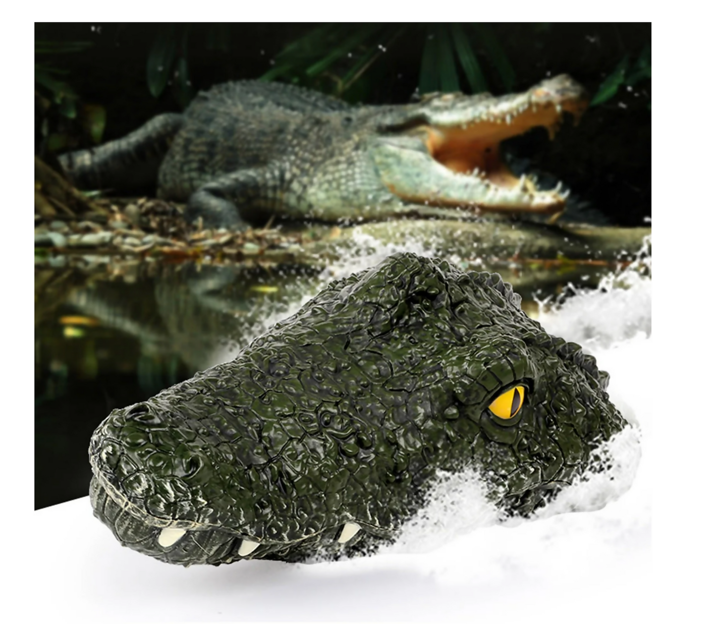 Remote Control Alligator Head Boat for Kids and Adults, Simulates The Speed and Movement of a Real Alligator for Pools, Water Parks, Lakes Etc, (Gator Head and Remote Control)