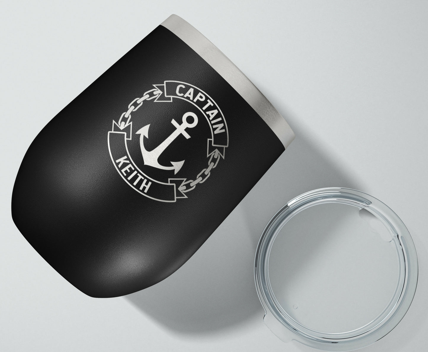 Personalized Boat Captain Wine Tumbler 12oz