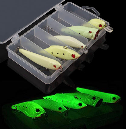 Glow In The Dark Bass Fishing Hard Baits Lures Set of 5/10pcs