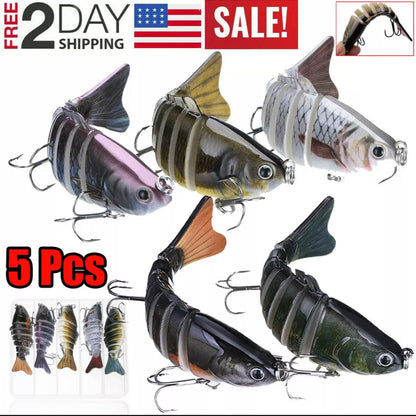 Pro Set of 5 Multi Jointed Swim Baits